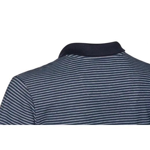 POLO MAN Blue Oxford Cotton Short Sleeve Polo Shirt for Men with All Over Print Design in Size Large, Breathable and Comfortable, Stylish City Edge, SKU M5510N.T3250.F4148 - Geox - Image 9