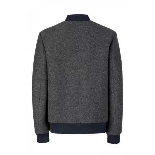 Claudio Man Bomber Jacket Melange Grey 54 Modern Urban Style Windproof Protection Polyester Wool Blend Fabric for Men M5615C.T3289.F0311 Perfect for City Days - Geox - Image 8