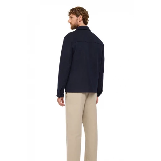 Monreale Man Sky Captain Wool Blend Coat with 2 Chest Pockets and Wind Protection, Size 50, Modern Urban Style for Men - Geox - Image 10
