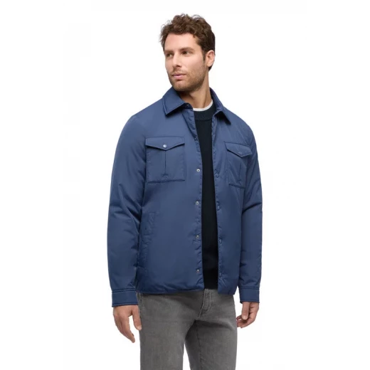 Avery Men's Shirt Jacket Navy Blue 50 Stylish Urban Outerwear Recycled Polyester Water Resistant Wind Blocking Lining Padded Ideal For Transitional Weather M5620D.T3278.F4635 - Geox - Image 7