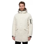 Velletri Parka Jacket for Men 60 Birch Color Winter Longline Windproof Water Resistant Recycled Polyester Padding Casual Design Perfect for Cold Days ITEMCODE: M5628F.T3285.F5273 - Velletri
