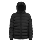 Geox Spherica Man Black Parka Jacket with Breathable Design, Water-Repellent and Wind-Resistant Finish, Recycled Lining and Padding, Woven Quilted Pattern, Size 50 for Men - Geox