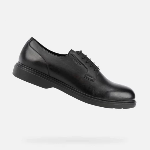 Geox Ottavio Man Black Leather Breathable Shoes Size 43 with Waterproof Membrane for Men, Featuring Classic Design and Ultimate Comfort for All Day Wear, Fast Delivery Available