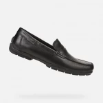 Geox Moner Man Loafer Black Leather Comfortable Breathable Shoes for Men Size 40 with Gripping Outsole and Timeless Appeal, Perfect for Effortless Elegance - Geox