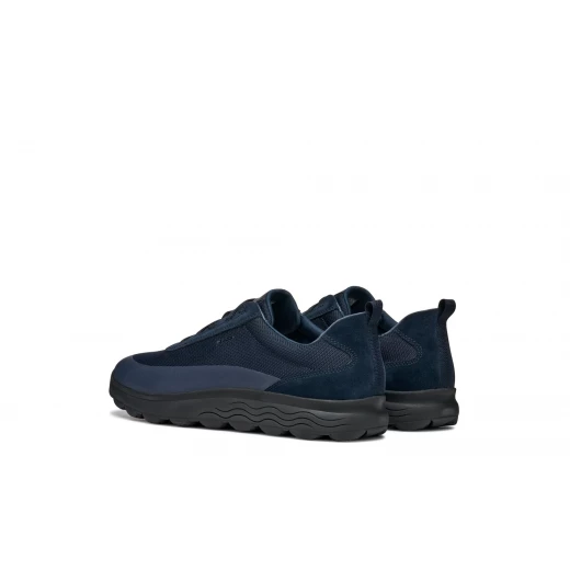 حذاء رياضي رجالي Geox Spherica Navy مقاس 46: حذاء مدينة من القماش والجلد السويدي، يتميز بالتهوية وتوفير توسيد وراحة استثنائية، مثالي للارتداء اليومي والأيام الطويلة بالخارج - جيوكس - Image 9