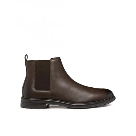 Geox Walk Pleasure Men's Ankle Boot 43 Brown: Premium Leather Chelsea Boot with Modern Design, Superior Comfort, and Cushioned Insole for All Day Wear, Easy Exchange