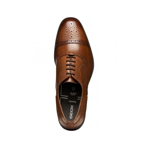 حذاء ووك بليجر رجالي ديربي جلد كونياك بنمط بروغ برباط مريح قابل للتنفس مبطن ياقة انيقة رسمي لرجال الاعمال 43 - Image 8
