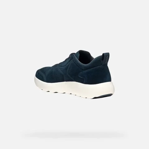 XTORS Men's Navy Suede Sneakers: Breathable and Comfortable Athletic Shoes, Size 44, Urban Style, Everyday Appeal, Designed for Leisure, Soft Material, Model U46LFA.00022.C4064 - Geox - Image 3