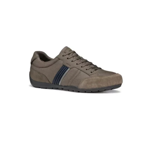 Geox Ravex Men's Sneakers Dove Grey, Size 44, Casual Synthetic Shoes with Fabric Upper, Suede Effect Inserts, Navy Blue Details, Breathable Sole for Everyday Comfort and Style - Geox - Image 3