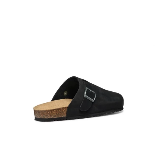 Ghita Man Sandals Black Nubuck Leather Casual Style with Decorative Buckle Size 41, Breathable and Comfortable Anatomical Sole for Men's Footwear - Geox - Image 5
