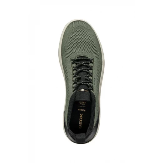 Geox Spherica Man Dark Green Sneakers Size 41, Ultra Breathable Recycled Knit Fabric, Modern Stylish Low Cut Design for Men, Active Chic Comfort Footwear - Geox - Image 9