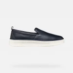 ZACKERTY MAN Navy Slip On Sneakers Lightweight Breathable Tumbled Leather Casual Sporty Design Summer Footwear EU Size 43 Ideal for Warm Weather and City Wear - Geox