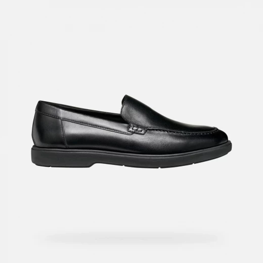 Geox Spherica EC17 Man's Leather Loafer in Black, Size 44, Featuring Ultra Cushioning and Sleek Design for All Day Comfort and Style, Ideal for Urban Exploration Geox Spherica EC17 Man's Leather Loafer in Black, Size 44, Featuring Ultra Cushioning and Sleek Design for All Day Comfort and Style, Ideal for Urban Exploration