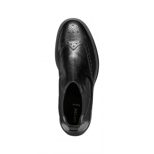Henreys Man Ankle Boots Black Leather 46 City Style Versatile Men's Boot Office Casual Wear Supple Leather Crafted Modern Design Contemporary Aesthetic U56LWA.00043.C9999 - Geox - Image 4