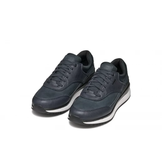 حذاء برانثون للرجال ABX مقاوم للماء وتنفسي باللون الأزرق الداكن من جلد النوبوك والجلد اللامع تصميم عصري للمدينة مقاس 45 أوروبي مريح وأنيق للاستخدام اليومي - جيوكس - Image 8