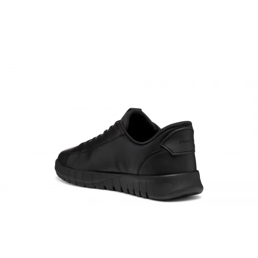 Geox Flextride Plus Man Sneaker Featuring Fast In Technology, Easy Foot Entry, Supple Leather Construction, and Contemporary Design in Black, Size 43 - Geox - Image 8