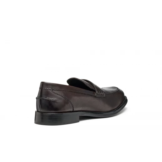 Barberigo Men's Leather Loafers Coffee Brown Size 42 Comfortable City Shoes - Geox - Image 7