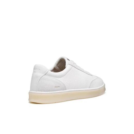 Geox Spherica Actif X4 Men's Sneakers White Coated Leather Suede Breathable Cushioned Comfortable Travel Leisure Shoes Size 42 Designed for Maximum Rebound Effect - Geox - Image 5
