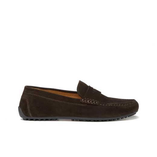 Istria Man Loafer Dark Brown Suede 41 Elegant Metropolitan Style Comfortable Breathable Flexible Design Item U653KB.00022.C6006 - Image 2