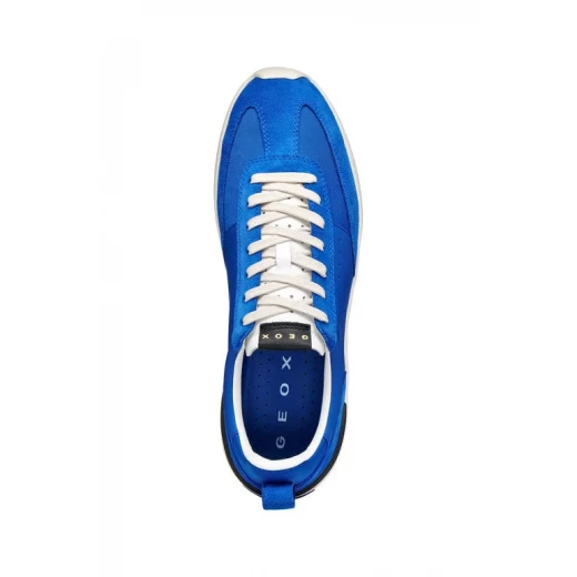 حذاء رياضي رجالي GXRN 02 منخفض الارتفاع مجموعة Royal Blue Touch مصنوع من جلد النابا وأقمشة معاد تدويرها مستوحى من السبعينيات مريح وقابل للتنفس U655JA 0857T C4011 مقاس 45 - جيوكس - Image 6