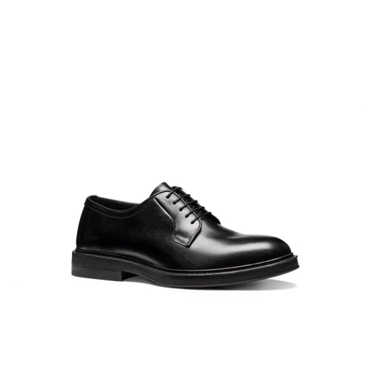 Geox Capitale Man Black Leather Lace Up Shoes Size 40 Blue Touch Collection Breathable Formal Wear Italian Design Comfortable Durable Classic Style U658JD.00043.C9999 - Geox - Image 3