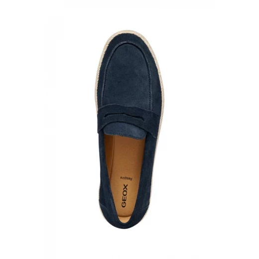 حذاء موكاسين بانتيليريا رجالي من جلد الغزال بنعل إسبادريل أزرق كحلي مقاس 45 - Image 10