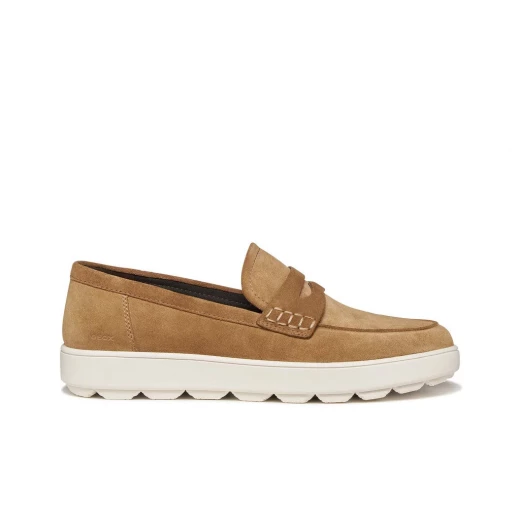 Geox Spherica ECUB-1 B Men's Loafer Toffee Brown Suede Cushioned Breathable 43 Urban Style Casual or Semi Formal