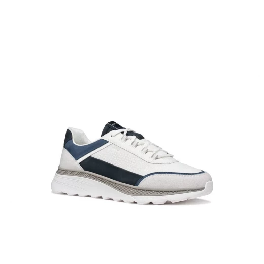 Geox Spherica Actif X1 Men's Sneakers White 45 US Size Breathable Mesh and Coated Leather Running Inspired Design Enhanced Rebound Effect Stylish and Comfortable Footwear for Men - Geox - Image 3