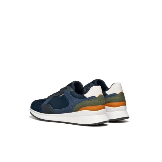 Branthon Men's Navy Blue Sneakers with Metropolitan Running Design, Nubuck and Fabric Construction, Superior Comfort and Cushioning, Size 43, U65LCB.0EK11.C4KF4 - Geox - Image 8