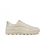 Geox Spherica Plus Man Sneaker Papyrus 45, Breathable Nappa Leather and Suede Casual Shoes with Ultra Cushioned Comfort, Easy Slip On Design, Item Code U65MPC.08522.C1122 - Geox