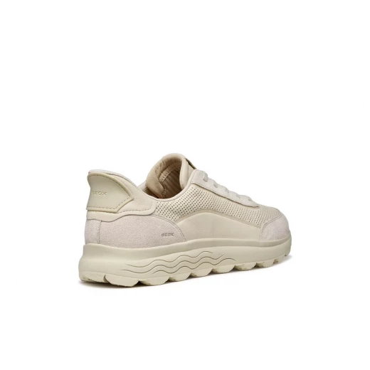 Geox Spherica Plus Man Sneaker Papyrus 46 Breathable Nappa Leather Suede Casual Shoe Ultra Cushioned Comfort Slip On Men's Footwear Stylish Design U65MPC.08522.C1122 - Geox - Image 5