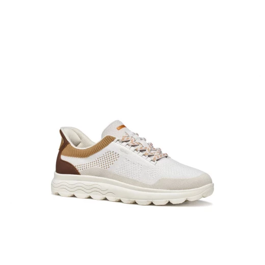 Geox Spherica Plus Men's Sneaker Off White Size 41, Hands Free Fit, Breathable Knitted Fabric, Nubuck Effect, Ultra Cushioned Comfort for Everyday Wear, ITEMCODE U65MPE.06KEK.C1999 - Geox - Image 3