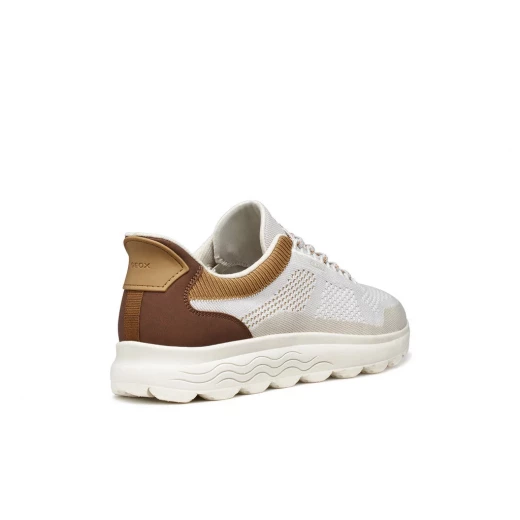 Geox Spherica Plus Men's Sneakers Off White, Easy Hands Free Fit, Breathable Knit Fabric, Ultra Cushioned Comfort, Available in Size 44, Casual Everyday Footwear - Geox - Image 5
