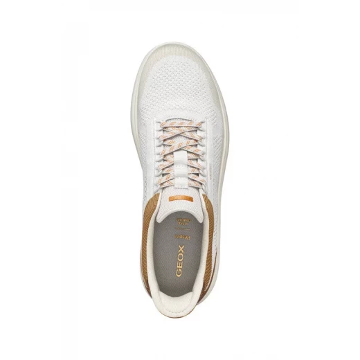 Geox Spherica Plus Men's Sneakers Off White, Easy Hands Free Fit, Breathable Knit Fabric, Ultra Cushioned Comfort, Available in Size 44, Casual Everyday Footwear - Geox - Image 7