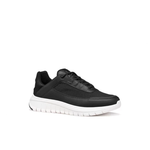 Flextride R Men's Running Sneakers Black Woven Fabric Suede Upper Comfortable Flexible Elasticity Casual Sporty Outfits Size 45 - Geox - Image 3