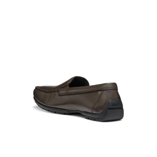 Moner 2Fit Men's Loafer Casual Coffee Leather Slip On Breathable Lightweight Daily Wear Shoe Size 40 Designed for Comfort and Refined Style with Tumbled Leather Construction - Geox - Image 3