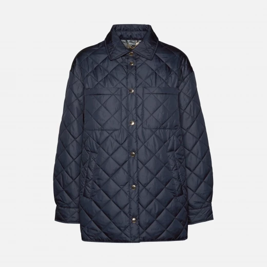 Asheely Woman Mid Length Quilted Jacket Navy Blue 44 Windproof Polyester - Geox - Image 3
