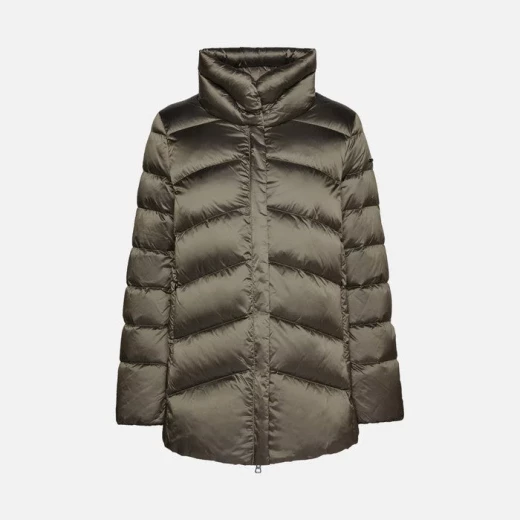 Geox Adrya Woman Puffer Jacket Bright Cement Hi Shine Nylon Winter Coat - Geox - Image 5