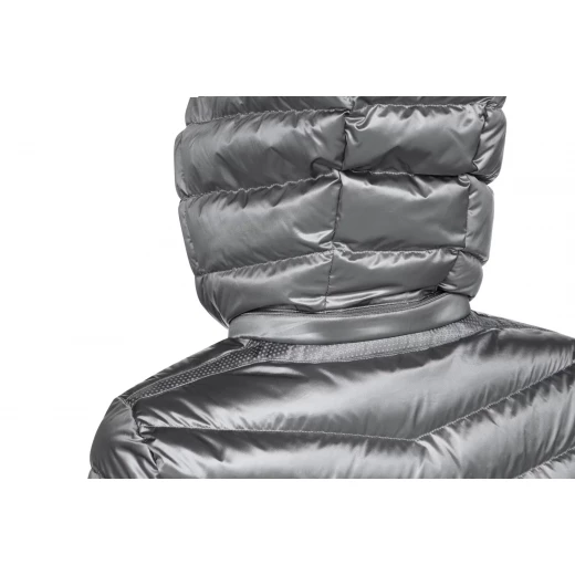 ZOSMA Woman Winter Jacket Silver Size 38 Detachable Hood EcologicWARM Padded Satin Short Coat Feminine Cut Accentuates Waist Ideal for Cold Winter Fast Delivery Easy Exchange - Geox - Image 5