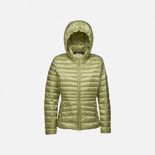 JAYSEN Woman's Down Jacket Sage Green Removable Hood Windproof 20 Denier Nylon Water Repellent Fitted Shape Size 48 Everyday Wear Winter Coat Women's Outerwear - Geox - Image 2