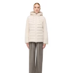 Geox Spherica Woman Parka Jacket Mid Moonbeam 40 Featuring Short Length Hood Shiny Nylon Polyester Taffeta Recycled Padding Ideal For City Days W5620V.TC191.F1868