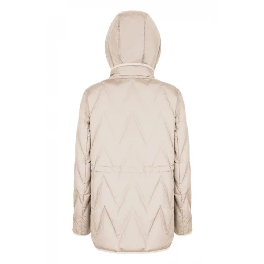 Plummery Jacket Woman Mid Length Down Jacket with Detachable Hood Wind Blocking Water Repellent Crinkled Nylon 44 / Mid Moonbeam for City Living 100% Regenerated Down Fill - Image 6