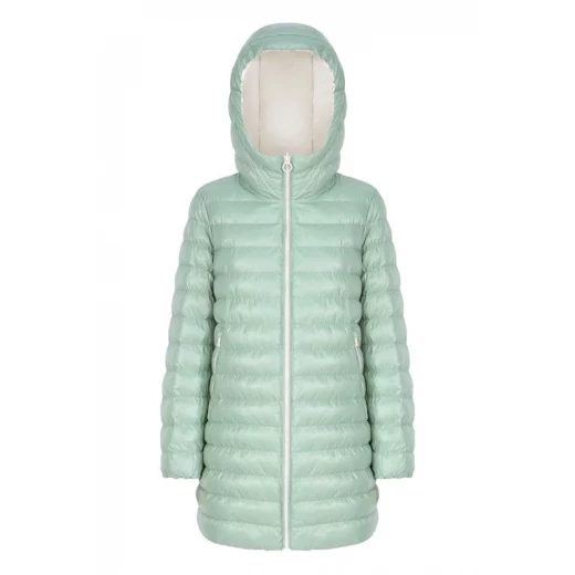 Geox Spherica Women's Reversible Parka Jacket Mid Moonbeam Iceberg Size 38 - Geox - Image 5