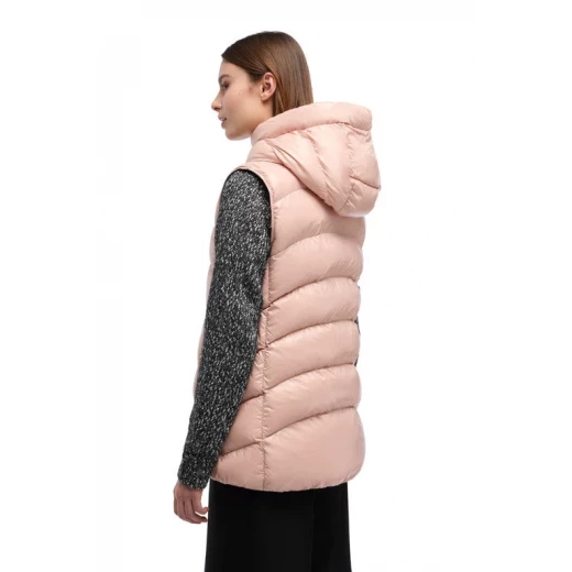 Bleyze Woman Hooded Vest Rose 46 Recycled Fabric Winter Jacket - Bleyze - Image 10