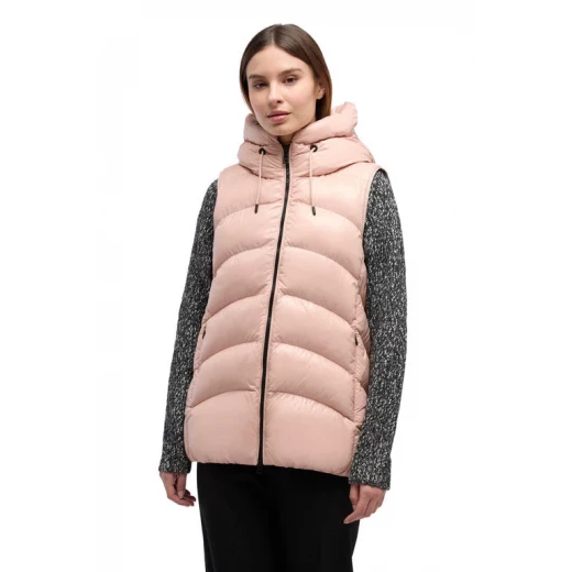 سترة بلييز النسائية بغطاء للرأس وردي 48 قماش لامع بطانة معاد تدويرها - بلييز - Image 2