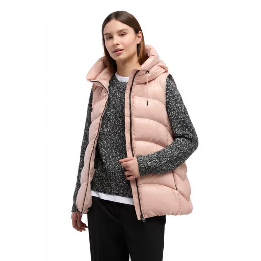 Bleyze Woman Hooded Vest Rose 46 Recycled Fabric Winter Jacket - Bleyze - Image 3