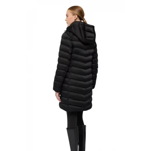 جاكيت زوسما نسائي طويل أسود مقاس 38 غطاء رأس قابل للفصل معطف شتوي - جيوكس - Image 12