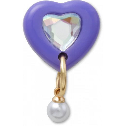 زينة حذاء جيبتز قلب بنفسجي مع لؤلؤة لكروكس كلاسيك، تصميم أنيق للحذاء، سهلة التركيب، هدية مثالية لمحبي الأحذية، مجموعة من 1 - كروكس - Image 5