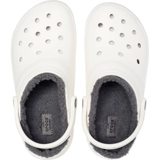 Crocs Unisex Classic Lined Clog Off White Size 46 47 Winter Warm Fuzzy Indoor Outdoor Comfort Slippers Pivoting Heel Strap Croslite Foam Construction Easy Wear - Crocs - Image 16