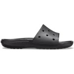 Crocs Unisex Classic Slide Sandals Black Size 38-39 Featuring Jibbitz™ Charm Holes Comfortable Croslite™ Foam Cushion Perfect for Beach Backyard and Everyday Wear - Crocs